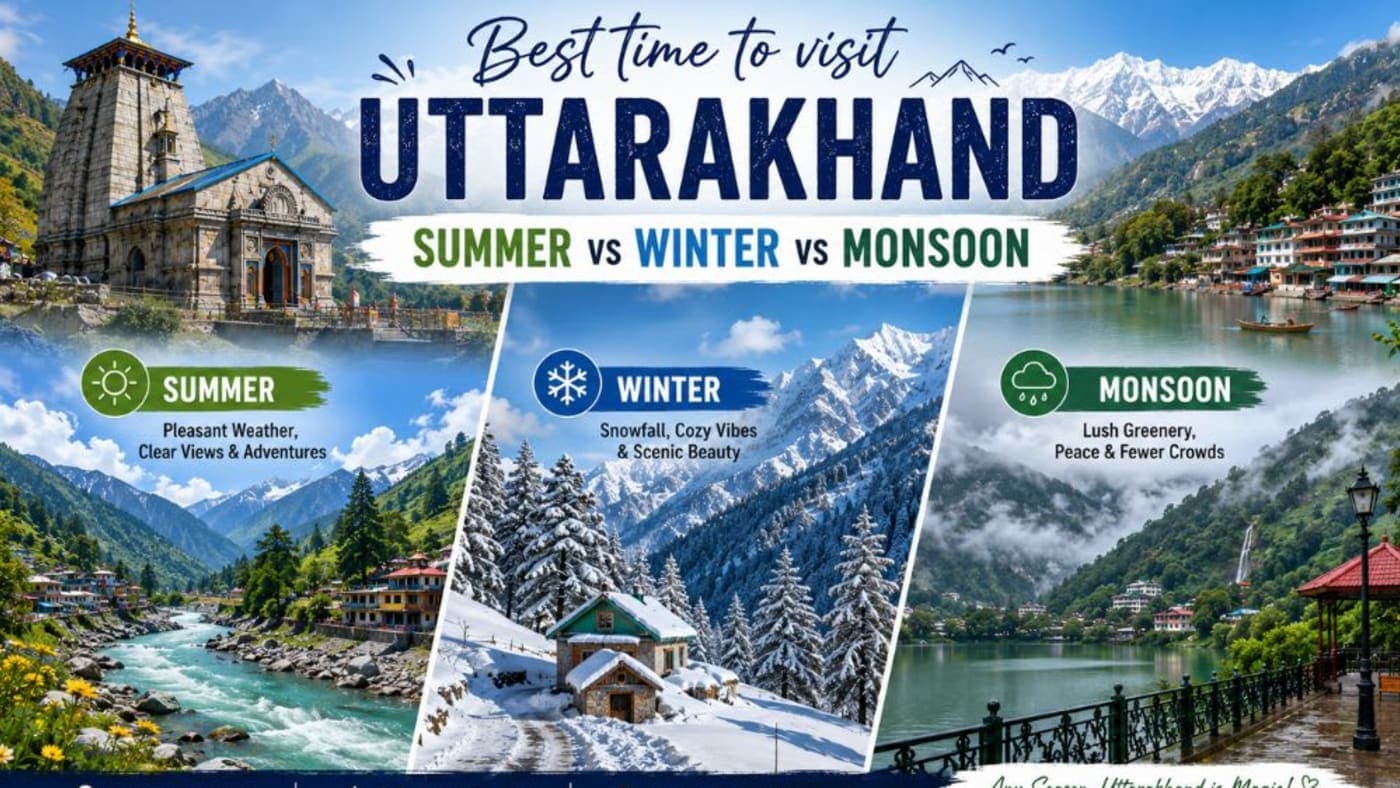 Best time to visit Uttarakhand: summer vs winter vs monsoon